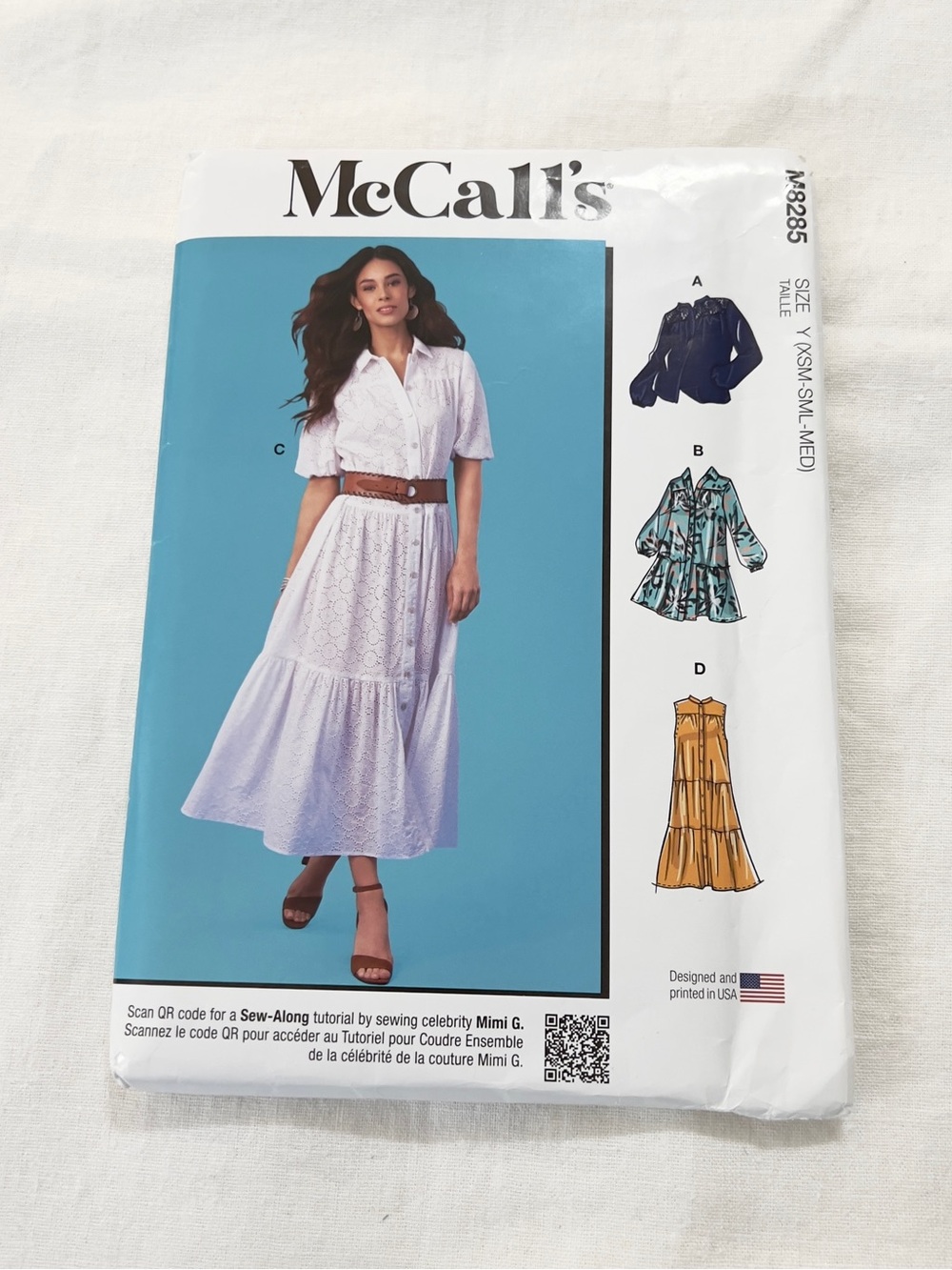 McCall’s M8285 Mimi G Sewing Pattern Dress & Blouse Size Y XS-M Uncut